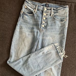 GAP raw hem high rise jeans